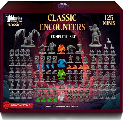 Komplettes klassisches Kreaturen-Set – Set 1 + Set 2 – bemalbare essentielle DND Monster Miniaturen Bulk – 120 Miniaturen für D&D 28 mm Skala Minatures Dungeons and Dragons Minis D&D Minature Figuren