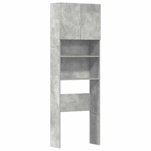 vidaXL Mobile Lavatrice Grigio Cemento 64x24x190 cm Legno Multistrato, mobiletto per Lavatrice, Armadio Lavanderia, mobiletto per Il Bagno