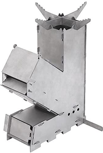 Rocket Stove Tragbarer Holzofen, Camping, Wandern, Überleben, Rucksackreisen, abnehmbar, leistungsstark, effizient und raucharm, Vergasung für schnelles Kochen, kompakt