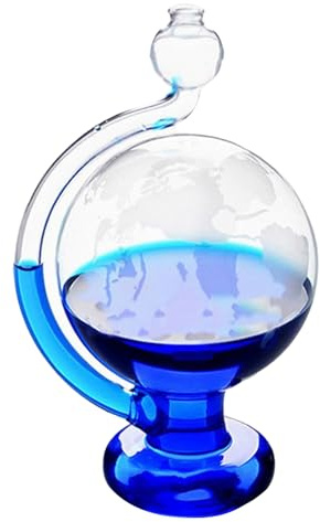Hperu Sturmglas-Wettervorhersagegerät mit dekorativem Ständer, visuelles barometrisches Druckmessgerät für den Heimbüro-Desktop, einzigartige wissenschaftliche Dekoration und Idee