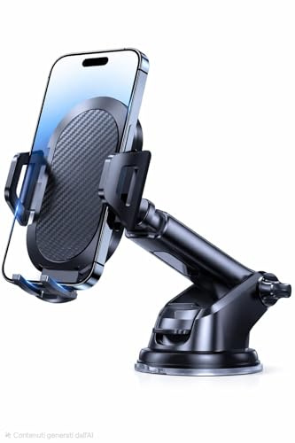 Porta Cellulare Auto Universale Cruscotto Parabrezza Bocchette, Accessori Auto 2025, Supporto Telefono Auto Rotazione 360 Gradi Porta Telefono Auto Regolabile con Ventosa per Telefono Forte Tenuta