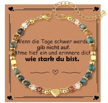 Natursteinarmband für Frauen, Spirituelles Mutmacher Geschenk für Freundin | Geschenkideen für Frauen, Armband Freundin, Mutmacher Geschenk, Freundinnen Geschenk, Geburtstagsgeschenk