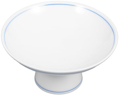 Frutero de Cerámica Base, Blanco, Diseño Alto para Mesa
