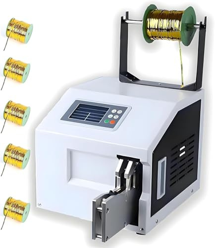 Automatic Twist Tie Machine, Gold Wire Sealing Bundling Machine with 5 Rolls Twist Ties, Wire Harness Binding Tool for Kitchen, Garden, Office
