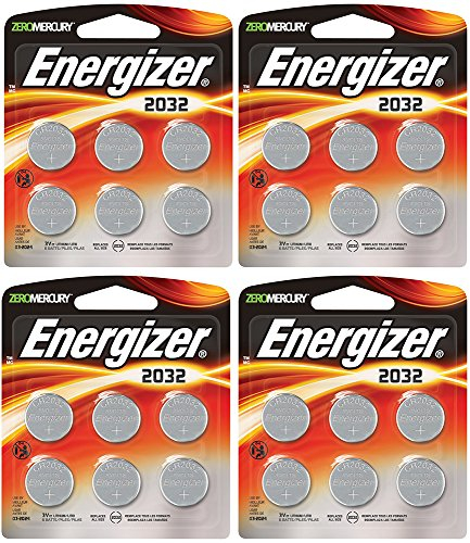 Energizer CR2032 3 Volt Lithium Batteria, 4Units Of 2032 6-Count