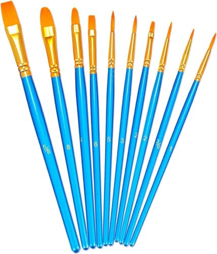 YXQSED-Paint Brush Set Quality Artist Paint Brushes Artist Brushes for Acrylic Oil Watercolor Gouache Face Painting and Plein Air Painting Short Handle Professional Travel Holder Art Students