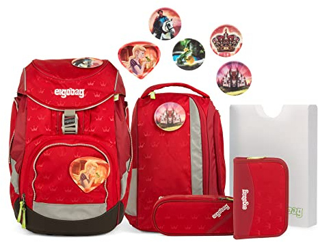 Ergobag Pack Küss Den Bär Schulrucksack Set 6tlg, Rot
