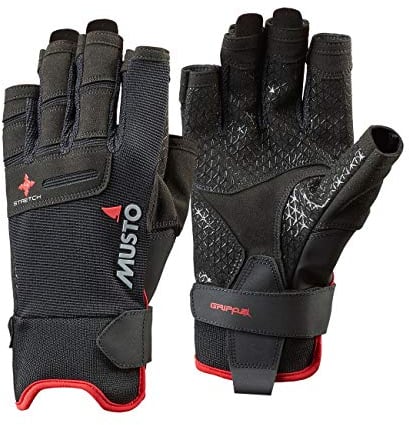 Musto Perfomance Sailing Short Finger Handschuhe in Schwarz - Erwachsene Unisex - Flexibler und atmungsaktiver Handschuh für Wassersportler