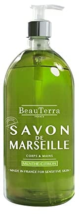 Savon liquide Beauterra Marseille Menthe Universel Citron Mains 1 L