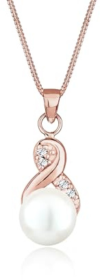Elli Damen Halskette Infinity Perle mit Kristalle