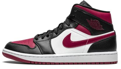Nike Herren Air Jordan 1 Mid Basketballschuh, Rot Black Noble Red White, 44 EU