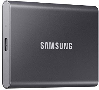 Samsung T7 SSD portátil de 2 TB - hasta 1050 MB/s - Unidad de estado sólido externa USB 3.2, gris (MU-PC2T0T/AM)