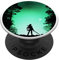 Kriegerin Grün Schwarz Schwert Schild Fantasie Held Champion PopSockets PopGrip: Ausziehbarer Sockel und Griff für Handys/Tablets mit Tauschbarem Top PopSockets Klebender PopGrip