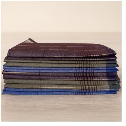 Alpes Blanc 12 fazzoletti 100% cotone, Blu, Verde, Viola, 50x50