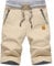 HCSS Kurze Hosen Herren Bermuda Shorts Herren Sommer Chino Shorts Baumwolle Gummizug mit Tunnelzug(Khaki-XL)