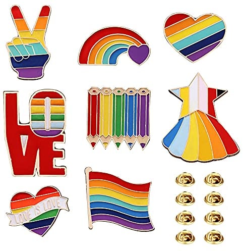 8 Pièces Broches Arc En Ciel, Broche Arc En Ciel Émail, Badge Arc En Ciel, Broche Chapeau Arc En Ciel, Gay et Lesbienne Bijoux Cadeau, pour les Sacs Vêtements Accessoires Veste D'artisanat Bricolage