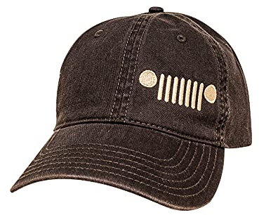 Jeep Gewaschene Mütze mit Gitter-Logo, Schwarz