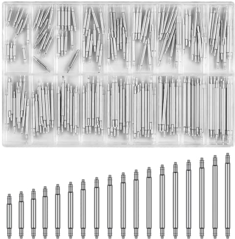 Jinlaili Uhren Federstege, Edelstahl Uhrenarmband Link Pins, Quick Release Uhr Stifte,Uhrarmband Reparatur Werkzeug, Federsteg Entferner, Federstifte für Uhren Armbänder, Durchmesser 1.5mm, Silber