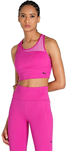 PUMA Damen Mid Impact Flawless Bra Sport-BH (1er Pack), Deep Orchid Pink, S