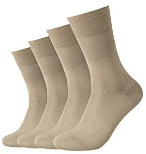 Camano Herren Online Men Mercerised Cotton 4er Pack Socken, Sand, 43/46