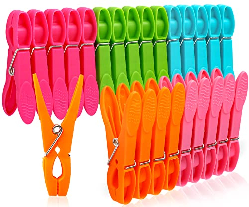 Mollette colorate per bucato, confezione da 25 mollette per bucato, resistenti alla ruggine, in plastica antiscivolo