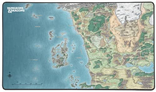 Konix Dungeons & Dragons Gaming-Mauspad XXL 80 x 46 cm - rutschfeste Unterlage - Motiv Karte von Faerûn