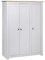 Hommdiy Kleiderschrank 3-Türig Weiß 118×50×171,5 cm Kiefer Panama Serie