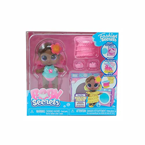 Bizak Baby Secrets Hora del Lavabo Sorpresa, Figura bebé con Accesorios, Ropa, Lavadora, Zapatos - Flor (63242176)
