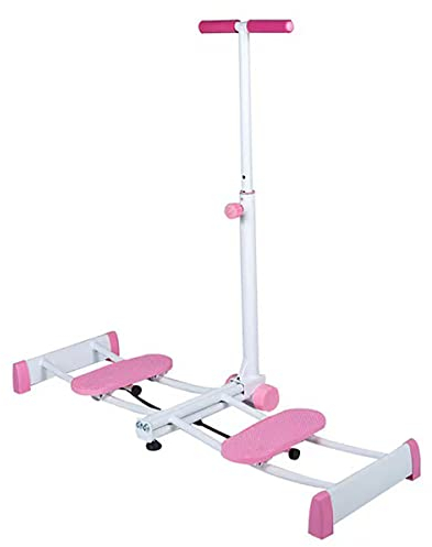 Beintrainer-Skimaschine, Beinübungsgerät mit Handlauf, Hüfttrainer mit verstellbaren Stangen, Beckenmuskel-Hüfttrainer-Innenschenkel-Trainingsgerät für Frauen (Pink)
