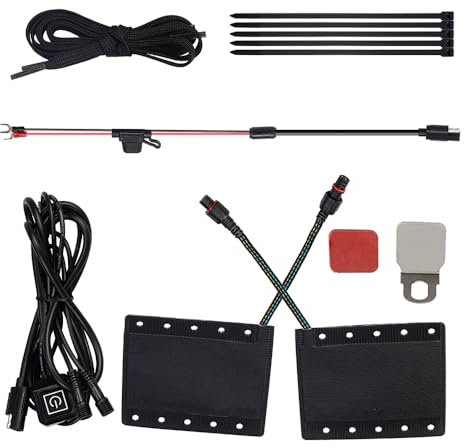 MACHSWON Manchons chauffants d'hiver pour moto, VTT, scooter, poignées chauffantes de 22 à 30 mm, manchons chauffants pour guidon de moto à 5 vitesses pour 2,2 à 28,9 cm, avec interrupteur pour