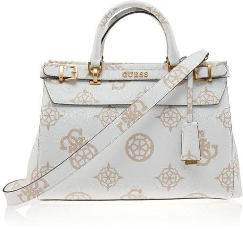 GUESS Damen Sestri Luxury Satchel Schulranzen, Griffe Oben, Weißes Logo