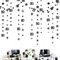 Black 80th Birthday Decorations Number 80 Circle Dot Twinkle Star Garland Metallic Streamer Bunting Banner Backdrop for Women Mens Cheers to 80 Years Old Birthday 80th Anniversary Party Supplies