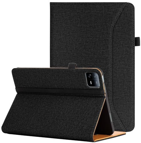 Vakarey Coque pour Xiaomi Pad 7 avec Porte-Stylo Antichoc Étui Tablette pour Xiaomi Pad 7 Pro 11.2 Pouces,Noir