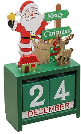 Weihnachts-Adventskalender, Countdown-Kalender, Weihnachts-Countdown-Block-Dekoration, Tisch-Schreibtisch-Kalender, Dekoration für Bücherregale, Schlafzimmer, Zuhause Rurunklee