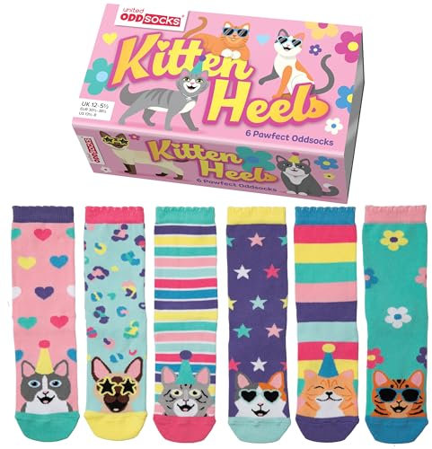 United Oddsocks Kitten Heels 6 Odd Socks Gift Box | UK 12-5.5 | EU 30.5-38.5 | US 13.5-8