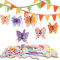 WEDNOK 6 Stück 3D Schmetterling zum Bemalen Nachtleuchtend Schmetterling Malset Holz Bastelset Kinder Leuchtet Im Dunkel Schmetterling Kreativsets für Mädchen Junge Kindergeburtstag