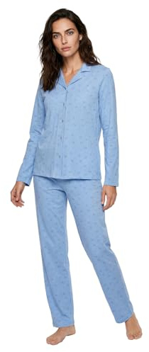 Zeitlos Schlafanzug Damen Pyjama Langarm Set Schmetterling M-2XL