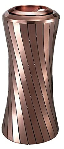 QINGANGS Papelera, cubos de basura para el hogar al aire libre, cenicero de pie, cubo de basura con cubo interior, unidad de almacenamiento de jardín de acero inoxidable, cubo de basura/oro rosa