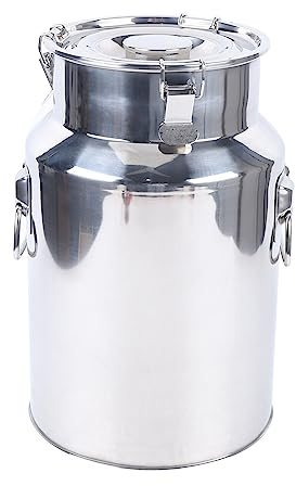 Jarra de leche de acero inoxidable 201, tambor sellado de acero inoxidable, tapa a prueba de fugas, jarra de leche de 18 litros, jarra de leche con asa y tapa sellada