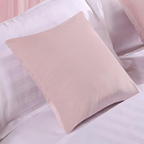 HLASMSPE Passender Samt-Kissenbezug mit Kern, Auto-Sitzkissen für Sofa, Stuhl, Bett, Couch, Rosa, 45 x 45 cm