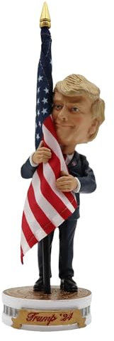 scyca Wackelkopf-Figuren,Wackelkopf-Figuren - Harzmänner mit Flagge Wackelkopfstatue,Sammelbare Wackelkopf-Statue für den Arbeitsplatz, Zuhause, Auto, Schreibtischspielzeug
