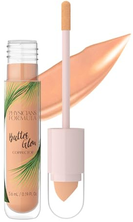 Physicians Formula Butter Glow Corrector, Lightweight Concealer with Dual-Ended Applicator, Infused with Illuminating and Moisture Boosting Ingredients, Peach