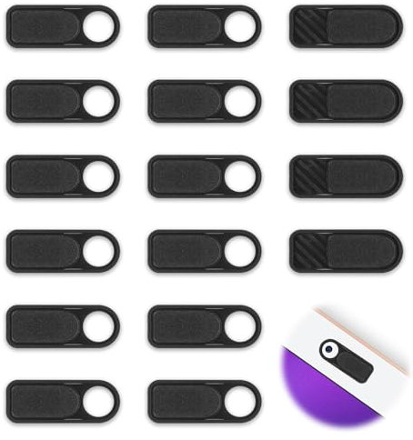 MBAIYO 16 Stück Webcam Abdeckung, Cover Kamera Laptop Ultra Dünne Web Kamera Abdeckung Schwarz Schiebeblocker Aufkleber Handyzubehör für Computer Laptop Smartphone PC Schützen Ihre Privatsphäre