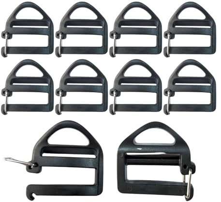 Lyivisk 10 STK Verstellbare Schnallen Gurtband 25mm, Rucksack Schnallen Ersatz, Plastikschnalle Stegschnalle, Gurtschnalle für Rucksack Koffer Gepäck Reparatur Werkzeuge
