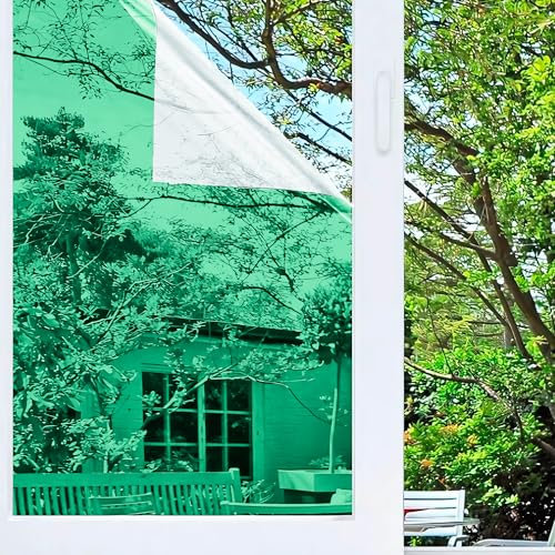 Vinilo Adhesivo para Cristales Efecto Espejo, Lámina Protección Solar Aislante Térmico Anticalor Ventanas, Pegatina Oscura Polarizado Unidireccional Doméstico Profesional, 50X300 CM
