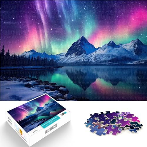 Puzzle für Erwachsene mit 2000 Teilen Familienspiel zum Stressabbau, schwierige Herausforderung Nordlicht Kunstwerk Geschenk70x100cm