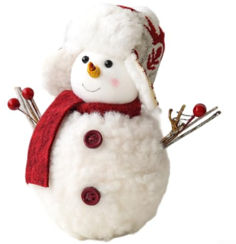 Decoración para árbol de Navidad de espuma suave con muñeco de nieve, adecuado para exhibir en mesas y estantes en temporada de vacaciones (mediano/32 g)