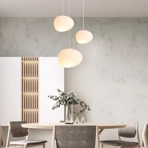 DOCJX Pendelleuchte Esstisch Kreative Weiß Lampenschirm, Kronleuchter Modern E27 Hängeleuchte Für Lampe Wohnzimmer, Restaurant, Café, Bar, Moderne Pendellampe Für Decke Dekorative Beleuchtung(26CM)