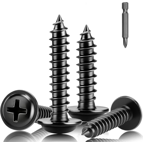 XRXYMQ 100 Pcs Black Screws M5 x 30 mm Self Tapping Truss Head