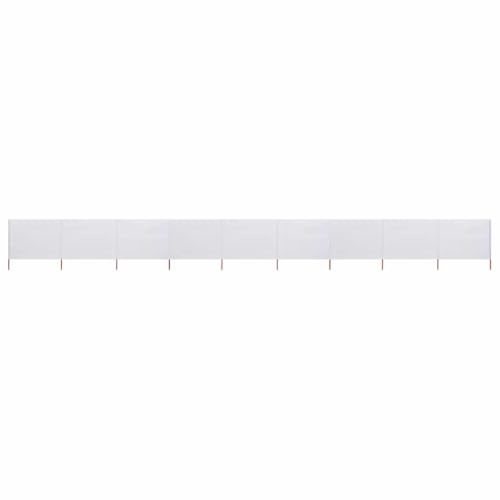 Tissu anti-vent, pliable, en 9 pièces, blanc sable, 1200 x 160 cm, en non-tissé, avec piquets en bois, brise-vue et protection solaire, mobile, pour jardin, terrasse, extérieur